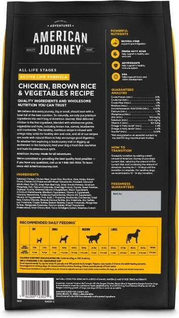 American Journey Active Life Formula Chicken & Garden Vegetables Recipe Canned Food + Chicken, Brown Rice & Vegetables Recipe Dry Dog Food, 4-lb bag American Journey Active Life Formula Chicken & Garden Vegetables Recipe Canned Food + Chicken, Brown Rice & Vegetables Recipe Dry Dog Food, 4-lb bag -American Journey Sales 2024 570014 PT6. SY630 V1657660051