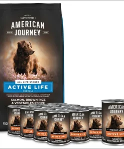 American Journey Active Life Formula Turkey & Garden Vegetables Recipe Canned Food + Salmon, Brown Rice & Vegetables Recipe Dry Dog Food