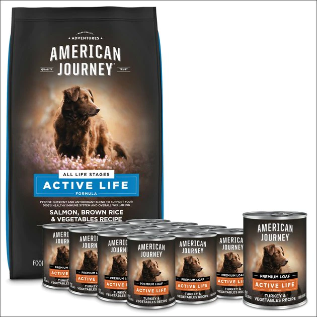 American Journey Active Life Formula Turkey & Garden Vegetables Recipe Canned Food + Salmon, Brown Rice & Vegetables Recipe Dry Dog Food American Journey Active Life Formula Turkey & Garden Vegetables Recipe Canned Food + Salmon, Brown Rice & Vegetables Recipe Dry Dog Food -American Journey Sales 2024 570038 MAIN. SY630 V1657660051