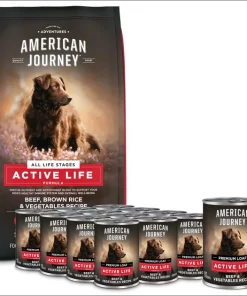 American Journey Active Life Formula Beef & Garden Vegetables Recipe Canned Food + Beef, Brown Rice & Vegetables Recipe Dry Dog Food