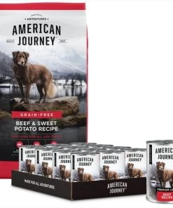 American Journey Beef Recipe Canned Food + Beef & Sweet Potato Recipe Dry Dog Food